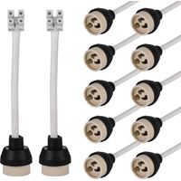 Douilles en céramique GU10 : câble en silicone de qualité 15 cm/10 mm, douille GU10, connecteur GU10 pour ampoule GU10 0-250 V, 3 A, douilles GU10 en céramique - 12 pièces