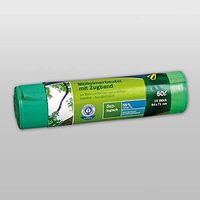 PAPYRUS SECOLAN SACHETS POUBELLE, AVEC TIRANT, VERT,60 LITRE 241006