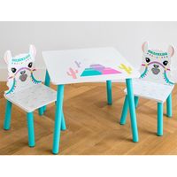 Lama Houten Tafel avec 2 Stoelen