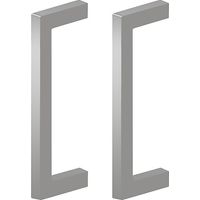 Slid'Up By Mantion – Lot de 2 poignées métalliques adhésives pour portes coulissantes – Installation sans perçage – Pour bois et verre – Couleur argent – Dimensions 114x40x7,5mm