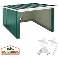 GARDEBRUK® Garaje para Robot Cortacésped Metal Resistente a la Intemperie 4x Anclaje al Suelo Cobertizo Caseta Exterior Jardín Pultdach Grün (de)