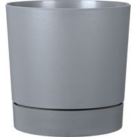 Scheurich PLANO+, Pflanzgefäß aus Kunststoff, Farbe: Pure Grey, 28,8 cm Durchmesser, 29 cm hoch, 13 l Vol.