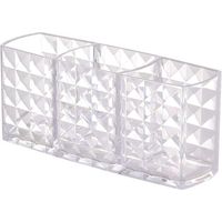 3 Fentes Organisateur de Maquillage Rangement, Rangement Maquillage Pinceaux, Support pour Pinceaux de Maquillage, Pinceau Maquillage Organisateur pour Bureau Vanités Chambre Coucher Salle Bains