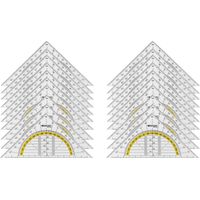 Lot de 20 Équerre Plastique Transparent 14 cm Avec Échelle Colorée et Picots Pour Dessin Géométrique