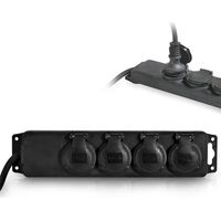 Steckdosenleiste 4 wasserdicht Eingänge IP44 - Cord H07RN-F 1.5M 3x1,5mm² FRANELEC