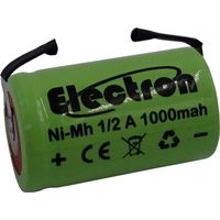 Batteria ricaricabile Ni-Mh 1/2A 1,2V 1000mAh con linguette a saldare