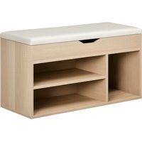 Scarpiera Salvaspazio Imbottita con 2 Ripiani Aperti e Spazio a Scomparsa, e Pelle PU, 80x30x45 cm