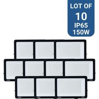 Barcelona Led – Pack de 10 projecteurs LED extérieur 150W – Efficacité lumineuse 95lm/W – IP65 étanche – Angle d'ouverture 120° – Blanc froid 6000K