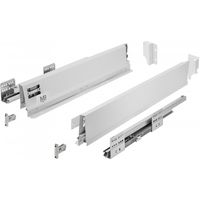 GTV - Modern Box Pro guide per cassetti I L = 500 mm H = 84 mm I Bianco I Cassetto con chiusura silenziosa I Sincronizzazione del percorso delle guide I Carico fino a 40 kg I PB-MBPRO-KPL500A1