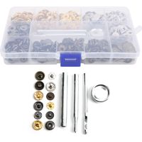 120 Sets Leather Snap Buttons Colorful Metal Press Studs Fasteners Kit with Binding Tool