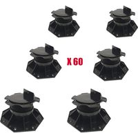 CARTON DE 60 PLOTS RÉGLABLES 60 À 138 MM POUR TERRASSE BOIS ET COMPOSITE - Coloris - Noir