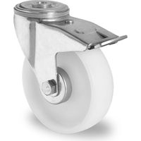 CASCOO Rückenlochlenkrolle mit Totalfeststeller ø 100 mm Serie N0N0 Rollenlager