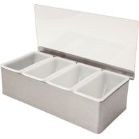 Porte-condiment - 4 compartiments - Inox