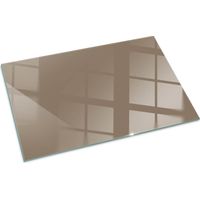 Plaque Rectangulaire pare-feu en verre trempé pour cheminée protection du sol contre la chaleur Couleur Marron 100x70 cm