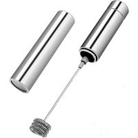 Electric milk frother with three spring-loaded stirring heads - Portable mini milk frother - Portable beverage mixer - Suitable for cappuccino, coffee, latte, hot chocolate, eggs