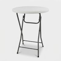 Mesa alta plegable de catering en acero y ABS Ø80