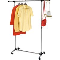 TATKRAFT PEGASUS - PORTANT À VÊTEMENT EN ACIER INOX AVEC ROULETTES BARRES LATÉRALES RÉGLABLES - TRINGLE À VÊTEMENTS EXTENSIBLE