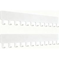 Set aus zwei weißen, hängenden Halskettenhaltern – selbstklebendes Design zur Wandmontage, elegante Schmuckaufbewahrung, kann auch als Schlüsselhalter oder Handtuchhalter verwendet werden.