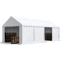 TOOLPORT Lagerzelt 4x8 m Zelthalle Unterstand Weidezelt PVC Plane 700 N wasserdicht in weiß