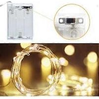 Guirlande lumineuse LED - Blanc chaud - 3 mètres, 30 LED, 3 LED clignotantes, boîtier à piles
