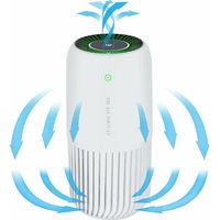 Purificateur d'Air avec Véritable Filtre HEPA avec Lumière UV-C, Mini Purificateur d'Air Elimine 99,97% de Fumée Allergènes Poussière, Purificateur d'Air pour Voiture et Bureau (Blanc)