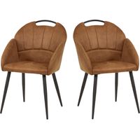 Chaise de salle à manger moderne en tissu (lot de 2) Maddie