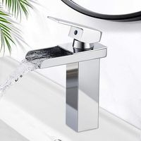 Garden FutureBeijiyi – Mitigeur lavabo chromé en laiton – Valve céramique – Débit cascade – Économie d'eau 30% – Installation facile sans outils