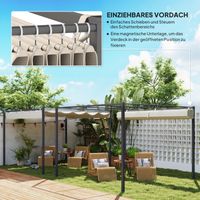 Pergola 3x3 m avec toit escamotable, tonnelle, store d'ombrage, protection solaire UPF 30+, beige pour jardin