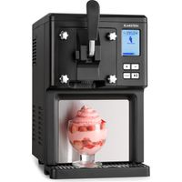 Klarstein Machine à glace italienne - Turbine à glace - Machine à crème glacée 200W avec compresseur 1,5L - Sorbetière - pour 900g de glace - design inox - Noir