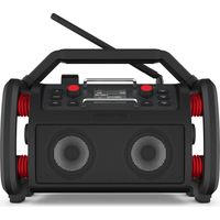 Radio de chantier ROCKPRO DAB+ avec batterie lithium intégrée – Bluetooth 5.0 – Résistante à la pluie et à la poussière – 2 x 15W – Perfectpro