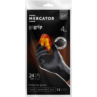 Guantes de nitrilo negros Mercator GoGrip, 4 unidades, talla XL