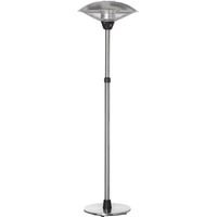 Calefactor infrarrojos exterior 3000W altura ajustable Ø58.5x160-200 cm plata