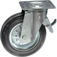 Stahlrad mit Schwenkplatte und Bremsorte -Gerätrad - Ø125 mm