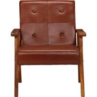 Fauteuil relax Fauteuil marron cuir véritable