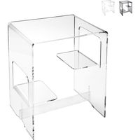 Tavolino da salotto comodino per camera in plexiglass trasparente Enan - Trasparente