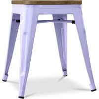 Hocker im Industriedesign - Holz & Stahl - 45cm -Stylix Lavander