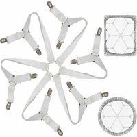 Tendeur Drap Housse Lit Drap Réglable Attache Drap Housse élastique 3 Voies 6 Ctés Feuilles De Literie Bretelles Drap De Lit Attaches Pour Draps De Lit Coussin De Canapé Matelas Blanc