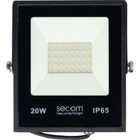 Proiettore LED Tenko Plus 20W 2400lm IP65 14,5x3x17cm 5700K Nero 50000H SECOM