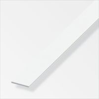 alfer Flachstange Aluminium 2 m x 20 × 2 mm pulverbeschichtet verkehrsweiß