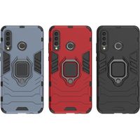 Ring Armor Kickstand Panzerhülle Bumper kompatibel mit Samsung Galaxy A22 4G Silikon Hard Case Hülle Zubehör Tasche Panzerschale Panzer Schwarz