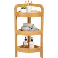 Mensola angolare in bambù con baldacchino a 3 livelli 61x23x23cm 7house