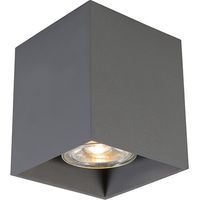 QAZQA Moderner Aufbaustrahler Dunkelgrau GU10 50mm - Qubo