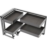 Emuca Sistema estraibile Harmony per mobili da cucina, Sinistra, Acciaio e Legno, Grigio antracite