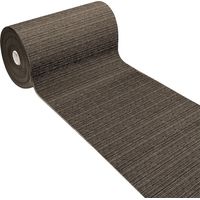 Tappeto Cucina Tinta Unita Striato Bordato Assorbente Passatoia Casa Antiscivolo Marrone - 54x280 Cm
