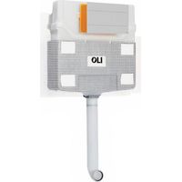 OLI 120 Plus Mechanical Mid Height Concealed Cistern and Slim White Dual Flush Plate with Rectangular Push Buttons