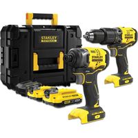 Stanley - 18V Akku-Schlagbohr- und Schlagschrauber-Set, 2x 2,0 Ah Li-Ion Akku, Ladegerät SFMCK461D2T-QW