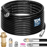 Ferret, 180 Bar 60 °C Pipe, Drain Unblocker with Jet and Rotary Pressure Washer Nozzle and 1 Adapters, Efficient Unblocking, Compatible with Karcher K2 K3 K4 K5 K6 K7-15M