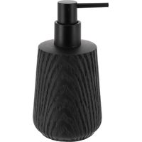Seifenspender aus polyresin in holzoptik 350ml - schwarz - Tendance