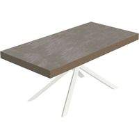 Tavolo allungabile 180/440x90 cm Niket tortora gambe bianche