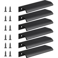 6pcs Poignée d’Armoire, Invisible Poignées Meuble Tiroir, Poignées de porte Dissimulées Poignée Encastrée Affleurante Pour tiroirs portes d'armoires,Commode, Distance du Trou-96mm